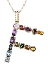 Dolce & Gabbana 18kt yellow gold initial F gemstone necklace