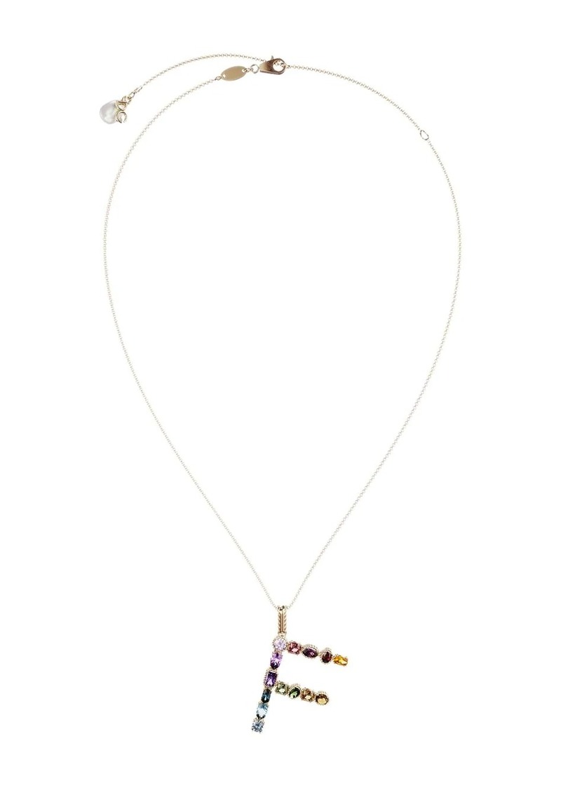 Dolce & Gabbana 18kt yellow gold initial F gemstone necklace