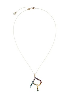 Dolce & Gabbana 18kt yellow gold initial R gemstone necklace