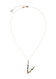 Dolce & Gabbana 18kt yellow gold initial V gemstone necklace