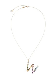 Dolce & Gabbana 18kt yellow gold initial W gemstone necklace