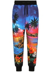 Dolce & Gabbana tropical-print drawstring track pants