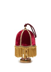 Dolce & Gabbana velvet-effect tassel-detail clutch bag