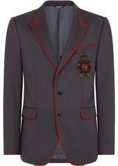 Dolce & Gabbana Deconstructed logo-patch single-breasted blazer