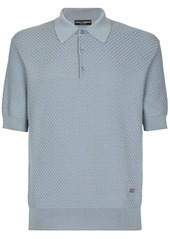 Dolce & Gabbana waffle-knit short-sleeved polo shirt