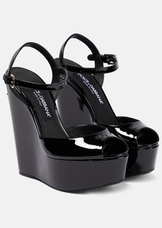 Dolce & Gabbana Patent leather wedge sandals