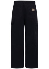 Dolce & Gabbana Wide Cotton Gabardine Worker Pants