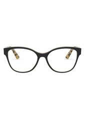 Dolce & Gabbana 52mm Optical Butterfly Glasses in Gold Leopard at Nordstrom