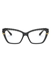 Dolce & Gabbana 54mm Cat Eye Optical Glasses in Transparent Grey/Demo Lens at Nordstrom
