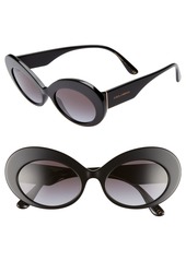 Dolce & Gabbana 55mm Gradient Oval Sunglasses in Black/Black Gradient at Nordstrom