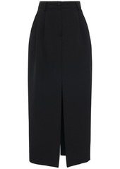 Dolce & Gabbana Wool Blend Gabardine Midi Skirt