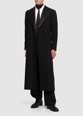 Dolce & Gabbana Wool Crepe Double Breasted Long Coat