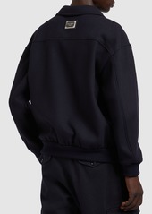 Dolce & Gabbana Wool Logo Plaque Zipped Jacket