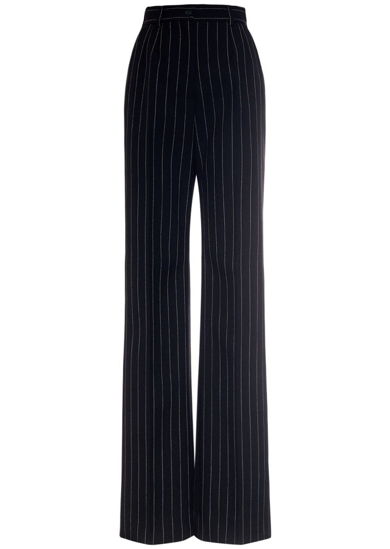 Dolce & Gabbana Wool Pinstriped Flare Pants