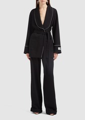 Dolce & Gabbana Wool Twill Belted Pajama Shirt