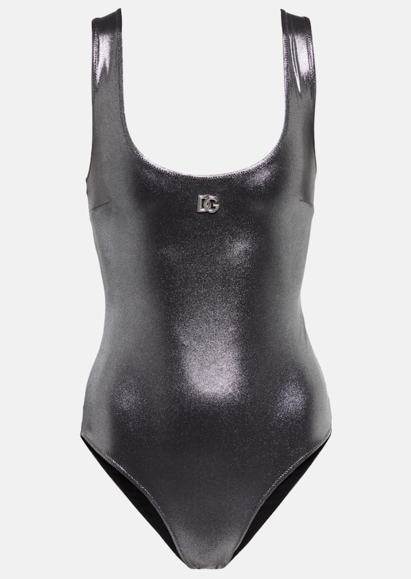 Dolce & Gabbana x Kim foiled metallic swimsuit