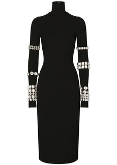 Dolce & Gabbana KIM DOLCE&GABBANA Milano-rib embellished midi dress