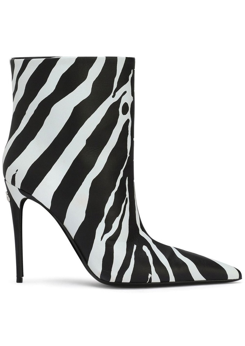 Dolce & Gabbana zebra-print ankle boots