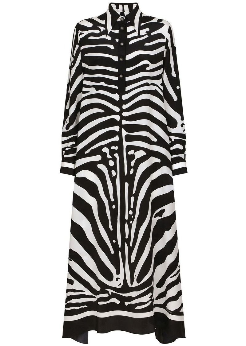 Dolce & Gabbana zebra-print crepe-de-chine kaftan