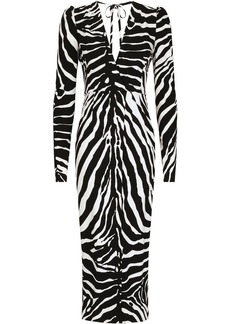 Dolce & Gabbana zebra-print long-sleeve dress