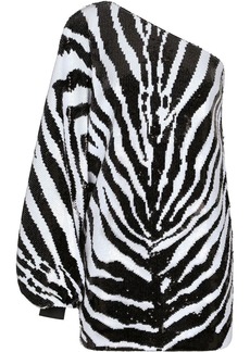 Dolce & Gabbana zebra-print sequin-embellished mini dress