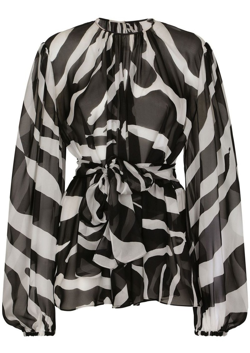 Dolce & Gabbana zebra-print chiffon blouse