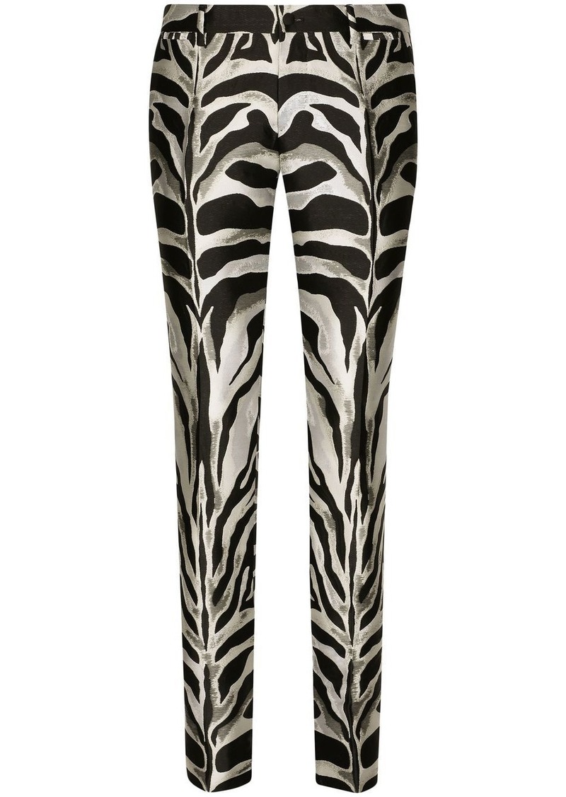 Dolce & Gabbana zebra-print lamé jacquard trousers