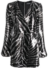 Dolce & Gabbana zebra sequin wrap dress