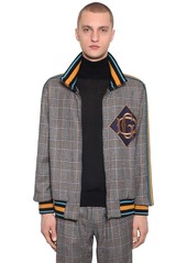 Dolce & Gabbana Zip-up Checked Wool Blend Jacket