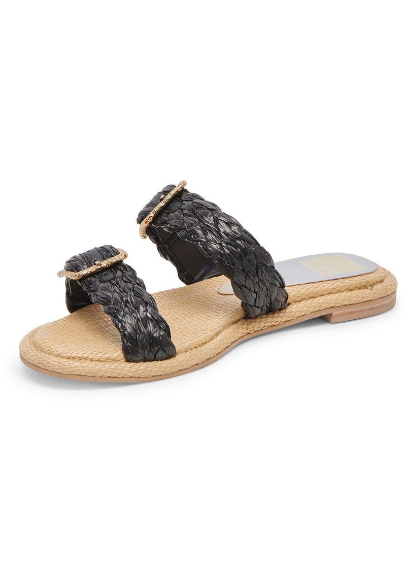 Dolce Vita Alaina Womens Raffia Slip On Slide Sandals