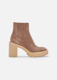 Dolce Vita Caster H2O Booties Suede In Mushroom