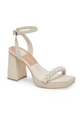 Dolce Vita Adilyn Imitation Pearl Platform Sandal in Vanilla Pearls at Nordstrom Rack