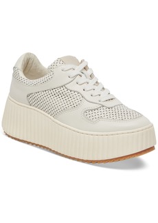 Dolce Vita Daisha Lace-Up Platform Sneakers - White Perforated