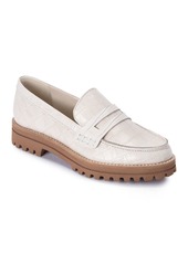 Dolce Vita Women's Aubree Almond Toe Embossed Leather Loafers