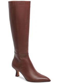Dolce Vita Women's Auggie Pointed-Toe Kitten-Heel Tall Dress Boots - Chocolate Leather