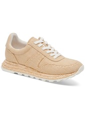 Dolce Vita Women's Ayita Lace-Up Frayed Retro Jogger Sneakers - Light Natural Raffia