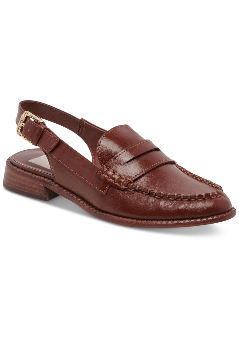 Dolce Vita Women's Hardi Tailored Slingback Loafers - Brown Crinkle Patent