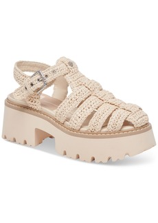 Dolce Vita Women's Lasly Raffia Fisherman Platform Sandals - Oatmeal Knit Raffia