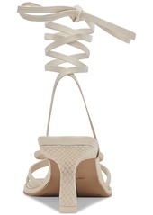 Dolce Vita Women's Maison Ankle-Tie Bow Kitten-Heel Dress Sandals - Ivory Leather