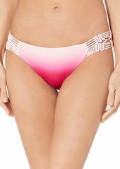 Dolce Vita Women's Standard Swimsuit Separates with Macrame Inset Rosy Cool dip Bottom