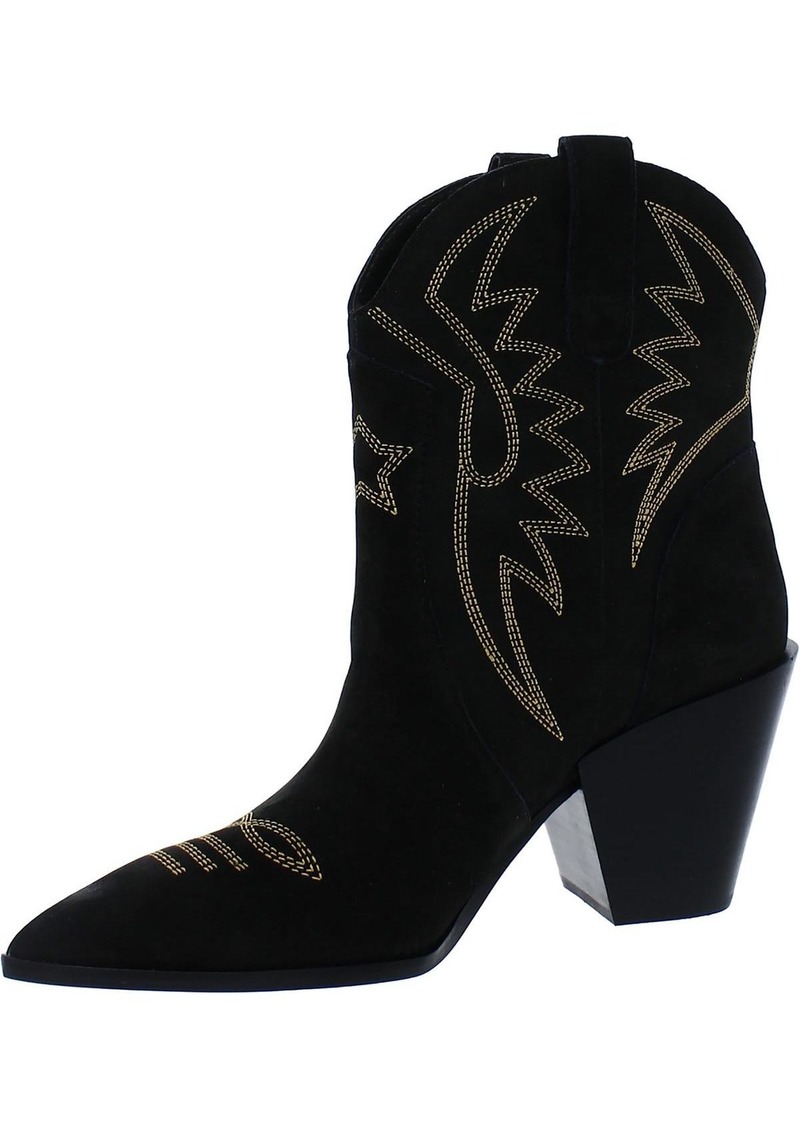 Dolce Vita Ginni Womens Embroidered Pointed toe Cowboy, Western Boots