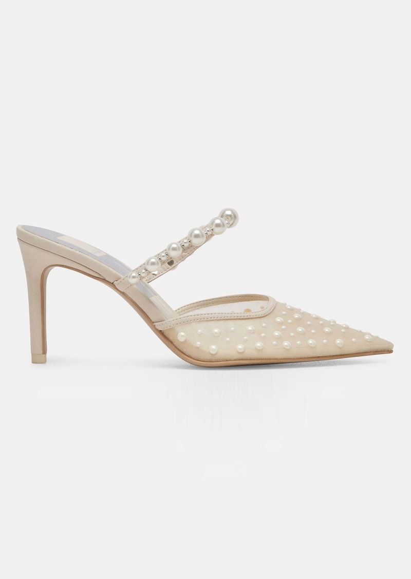 Dolce Vita Katik Pearl Heels Ivory Mesh