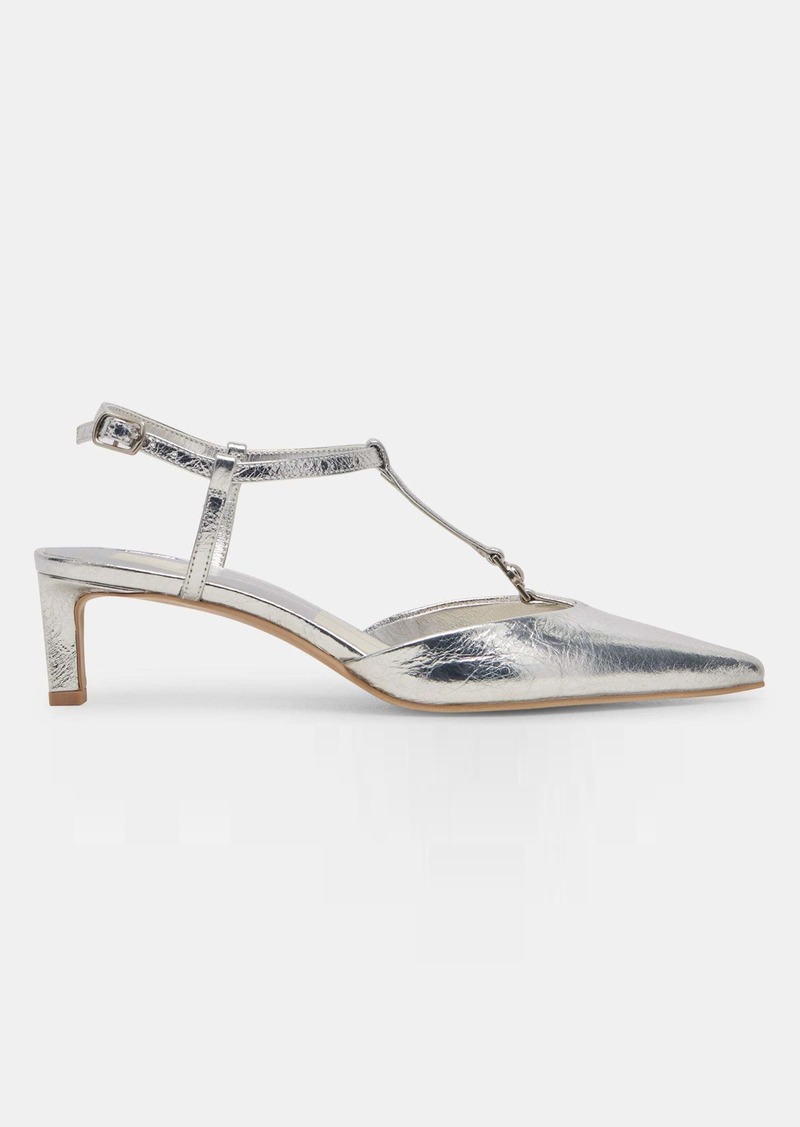 Dolce Vita Lavon Heels Silver Distressed Leather