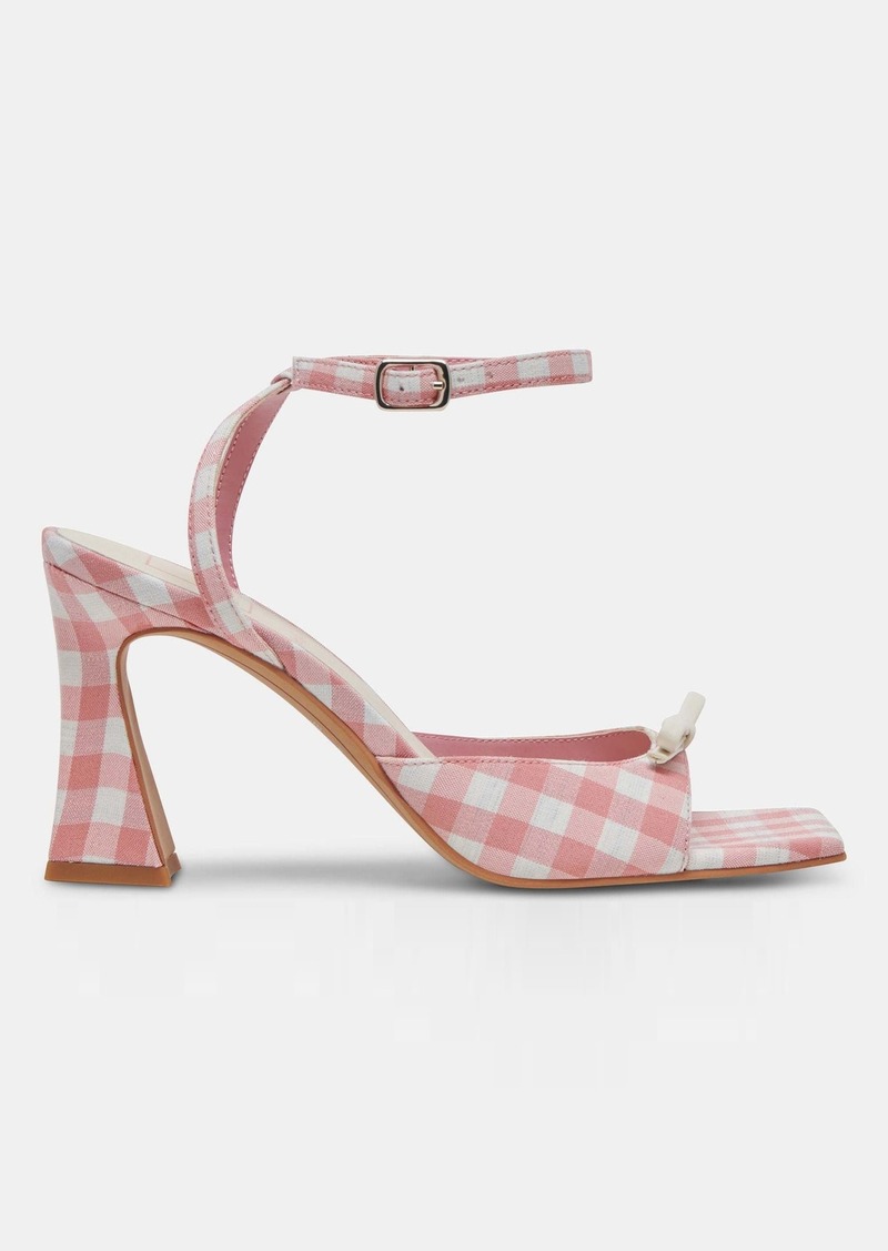 Dolce Vita Loise Heels White Pink Gingham