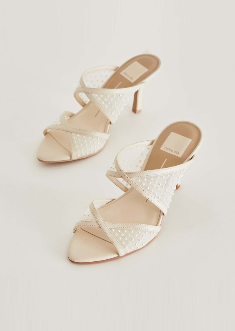 Dolce Vita Mandel Pearl Heels Ivory Mesh