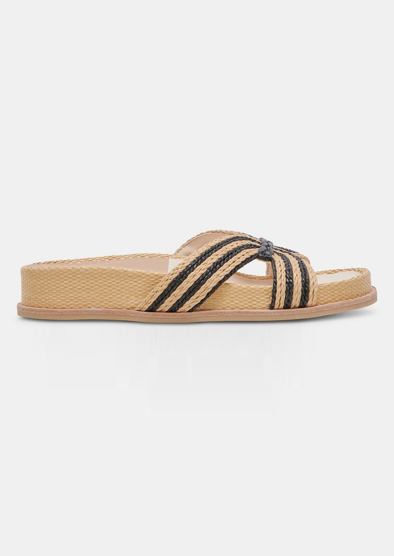 Dolce Vita Selda Sandals Natural Black Raffia