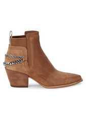 Dolce Vita Shelah Chain-Embellished Suede Booties