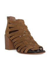 Donald J Pliner Donald Pliner Snakeskin Embossed Block Heel Cage Sandal