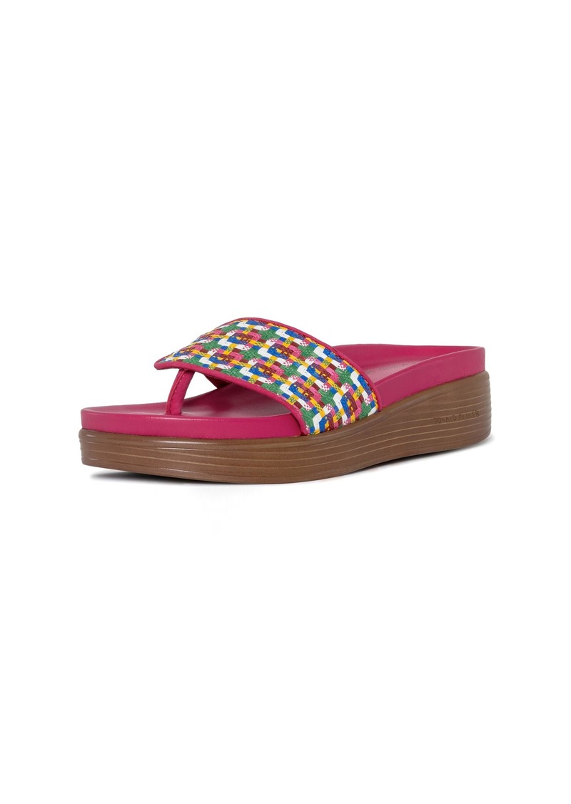 Donald J Pliner Donald Pliner Women's Slide Flat Wedge Sandal Multi-Raffia