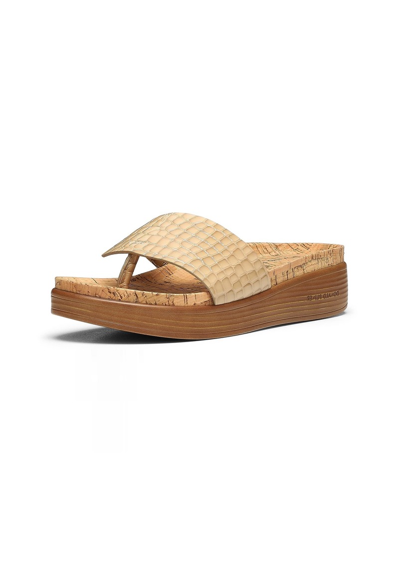 Donald J Pliner Donald Pliner Women's Fifi Slide Sandal Sand-Croco Patent Leather